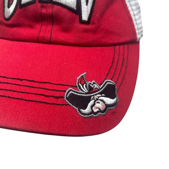 UNLV Runnin' Rebels Snapback Hat Red White Collegiate Headwear Trucker Hey Reb - Picture 7 of 13